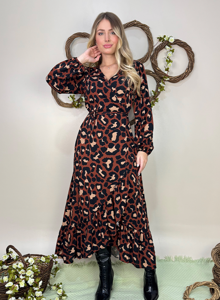 01 vestido midi transpassado de oncinha