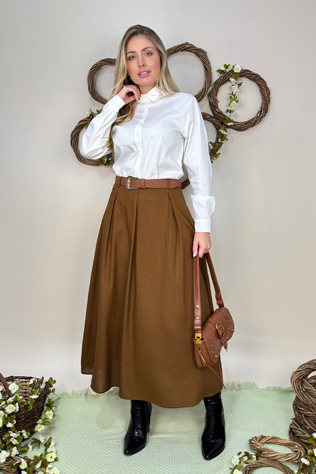 01 saia de pregas em comprimento midi