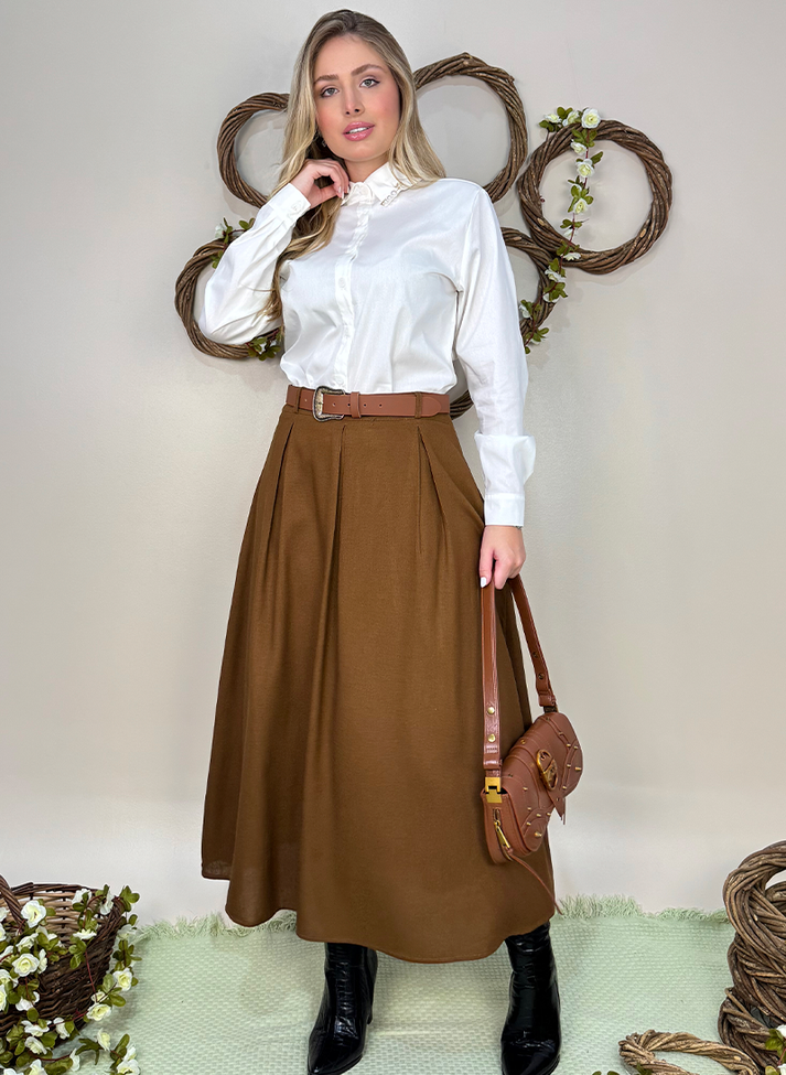 01 saia de pregas em comprimento midi