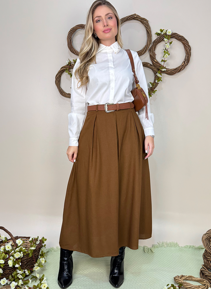 02 saia de pregas em comprimento midi