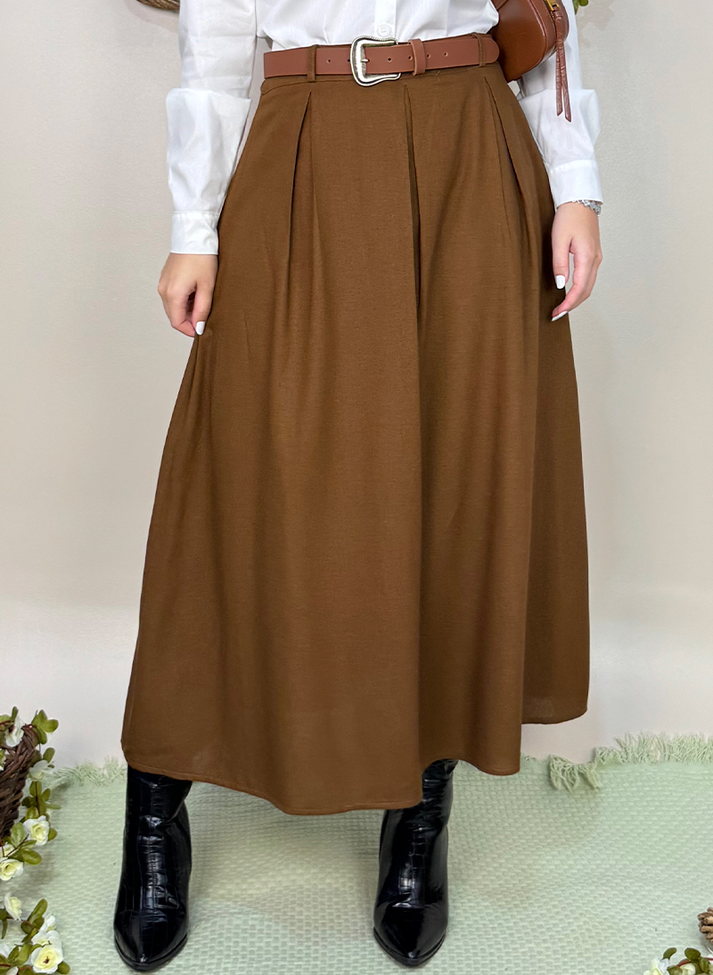 04 saia de pregas em comprimento midi