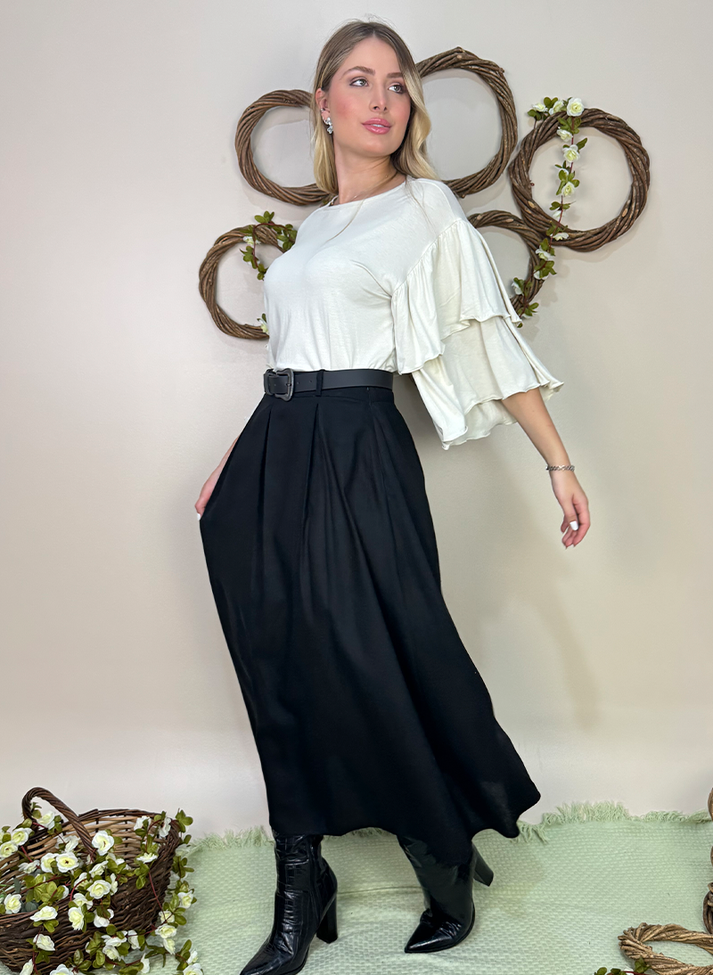 10 saia de pregas em comprimento midi