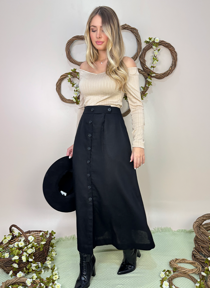 06 saia midi com abotoamento frontal