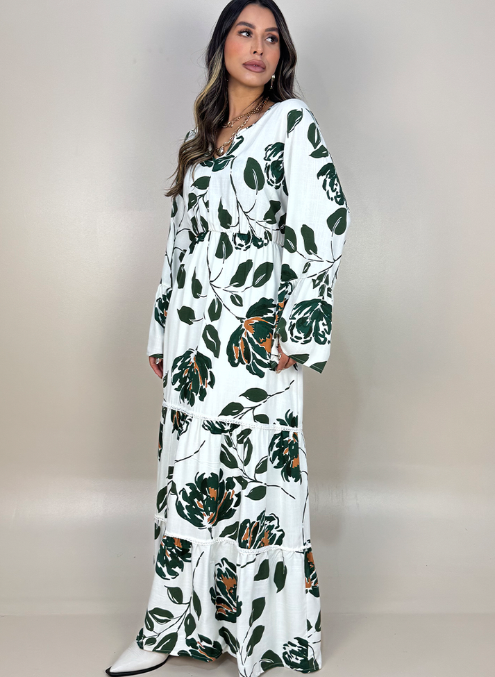 04 vestido longo estampado com aplicacao de rendinha