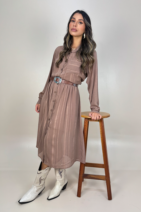 01 chemise midi com listras texturizadas