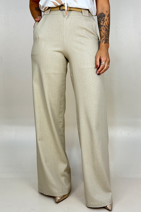 02 calca pantalona em linho com cinto