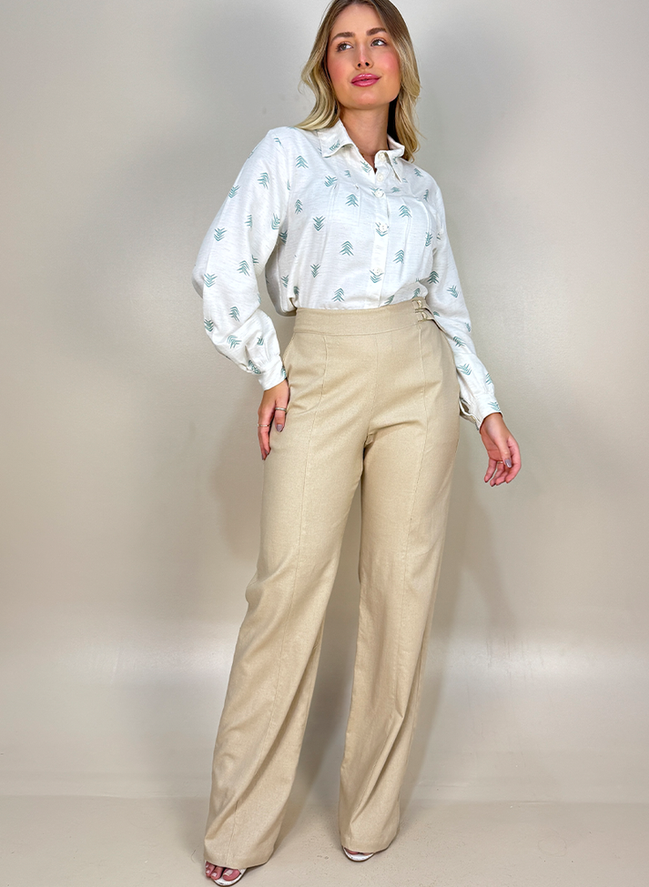 06 camisa manga longa estampada com pregas frontais