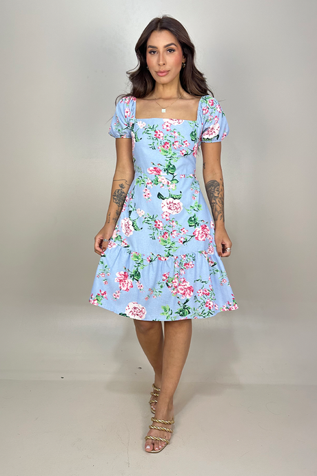 02 vestido curto maxi floral com mangas princesa