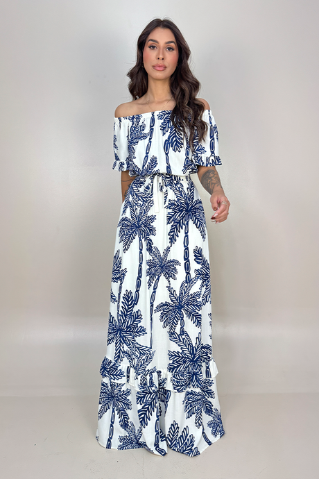 04 conjunto estampado cropped ombro a ombro e saia longa