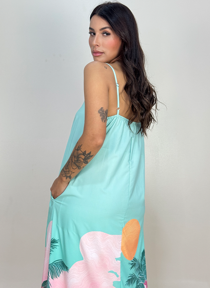 02 vestido longo de alcinha barrado