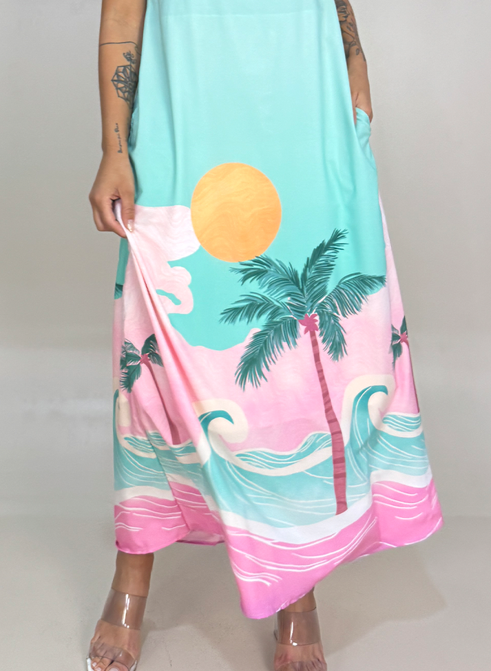 04 vestido longo de alcinha barrado